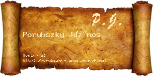 Porubszky János névjegykártya