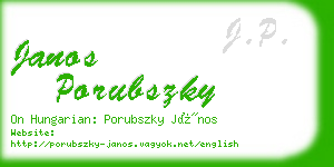 janos porubszky business card